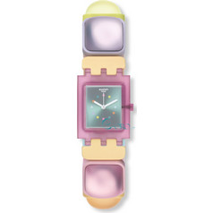 Swatch Ginevrone Γυναικείο Ρολόι με Πολύχρωμο Καουτσούκ Λουράκι SUBP106