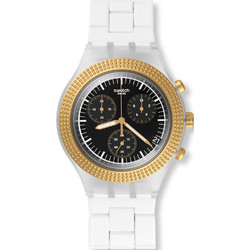 Swatch Arabian Nights Aluminium Γυναικείο Ρολόι Χρονογράφος με Λευκό Καουτσούκ Λουράκι SVCK4081AG
