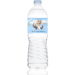 Ετικέτα Νερού Βάπτισης για μπουκάλι 0,5L Αυτοκόλλητη 20 x 4 εκατοστά με Αρκουδάκι, Αεροπλάνο