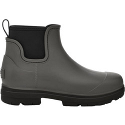 UGG Droplet Γυναικεία Μποτάκια Αστραγάλου Δερμάτινα Γκρι με Χοντρό Χαμηλό Τακούνι Αδιάβροχα 1130831-WLDD