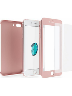 iPhone 7 / 8 Plus Faceplate Full Body 360 Και Προστασία Οθόνης- Ροζ