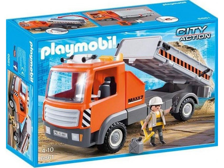Playmobil City Action - Ανατρεπόμενο Φορτηγό για 4-10 Ετών 6861