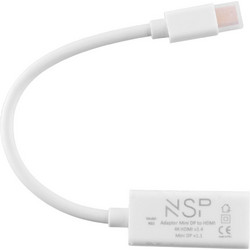 NSP N10 CABLE ADAPTER MINI DISPLAY PORT V1.1 TO HDMI 4K V1.4 0,23m WHITE