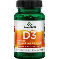 Swanson D3 5000iu 250 Μαλακές Κάψουλες