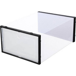 Κουτί αποθήκευσης παπουτσιών 33x23x14cm 1 τμχ Μαύρο/ Διάφανο