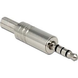 DELOCK Βύσμα 3.5mm Stereo, 4 pin, Bend Protection, metal, ασημί