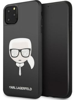 Karl Lagerfeld Iconic Karls Head Back Cover Glitter Black (iPhone 11 Pro Max)