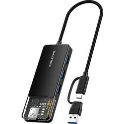 Cabletime CT-HUBT3-PB USB Hub 3.0 USB-C με 4 Θύρες USB-A & Εξωτερική Παροχή Ρεύματος