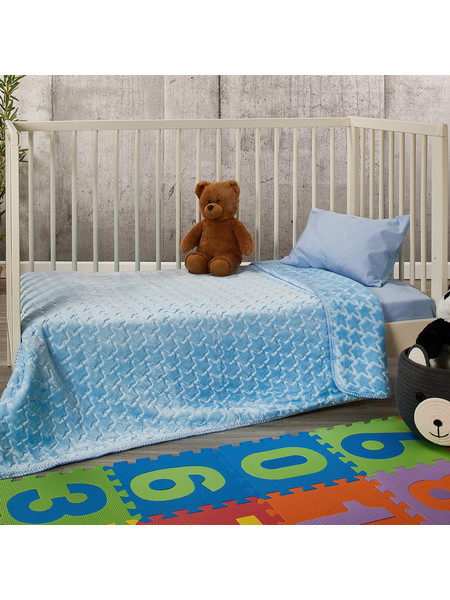 WhiteEgg Κουβέρτα Κούνιας Fleece 110x140 KB102-2 Γαλάζια