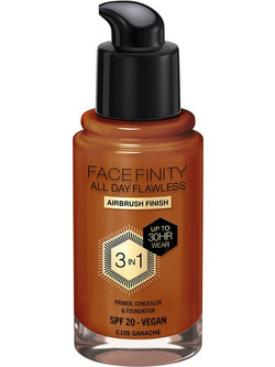 Max Factor Facefinity All Day Flawless 3 In 1 105 Ganache Liquid Foundation 30ml