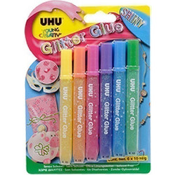 Κόλλα UHU Glitter Glue 6x10ml Παστέλ Χρώματα