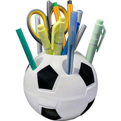 Μολυβοθήκη Πλαστικός Οργανωτής Γραφείου σε Σχέδιο Ποδοσφαιρικής Μπάλας, 9.5x10.5x10.5 cm - Aria Trade