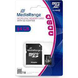 Mediarange MR955 microSDXC 64GB Class 10 + Adapter