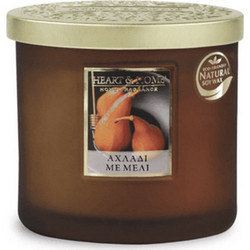 Heart and Home Άρωματικό Κερί με Διπλό Φυτίλι 40h 220gr ΑΧΛΑΔΙ ΜΕ ΜΕΛΙ