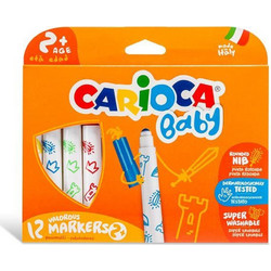 Carioca Baby Μαρκαδόροι Ζωγραφικής για Μωρά 2+ Σετ 12 Χρώματα 12τμχ