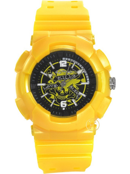 Ed Hardy Striker Love Kills Slowly Yellow Rubber Strap SR-YW