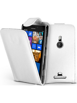 Nokia Lumia 925 Leather Flip Case White ΟΕΜ