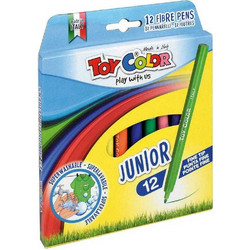 Toy Color Junior Μαρκαδόροι Ζωγραφικής Σετ 12 Χρώματα