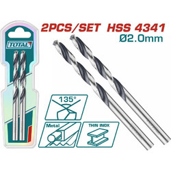 TOTAL ΕΠΑΓΓ. ΤΡΥΠΑΝΙ HSS DIN4341 2mm 2τεμ (TAC1200024)