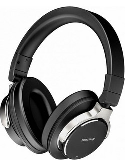 Swissten Jumbo SW52510600 Ενσύρματα & Ασύρματα Bluetooth Ακουστικά Over Ear με Noise Cancelling Μαύρα Ασημί