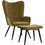 HomeMarkt Μπερζέρα με Υποπόδιο Βελούδινη Πράσινη Crawley HM8918.13