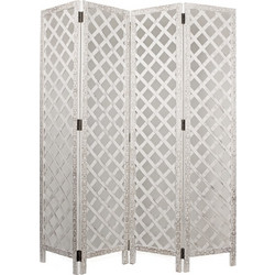 Zaros Παραβάν Ξύλινο Λευκό 160X170cm HT501
