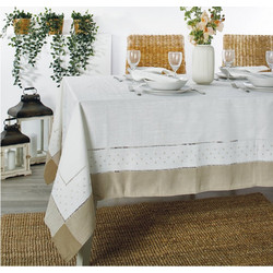 Σετ Τραπεζαρίας Με Κέντημα 13776 Cotton White Egg 7Τεμ
