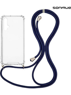 Sonique Armor Clear Θήκη Σιλικόνης με Κορδόνι (Honor 20 / Nova 5T) Μπλε Σκούρο