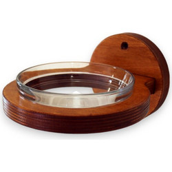 Μπολ Γάτας Matzik Pets Επιτοίχιο Ring Teak σε Ξύλινη Βάση 300ml