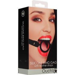 Ouch! Ring Gag with Straps Black