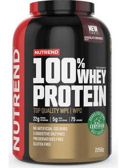 Nutrend 100% Whey Chocolate Brownies Πρωτεΐνη Ορού Γάλακτος Γράμμωσης Χωρίς Γλουτένη 2.25kg