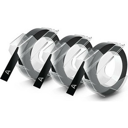 Dymo Ταινία Ετικετογράφου 9mmx3m 3-Pack White on Black (S0847730)