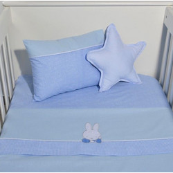 Miffy Σετ Βρεφικά Σεντόνια Κούνιας Βαμβακερά 110x165 Des 69 Blue