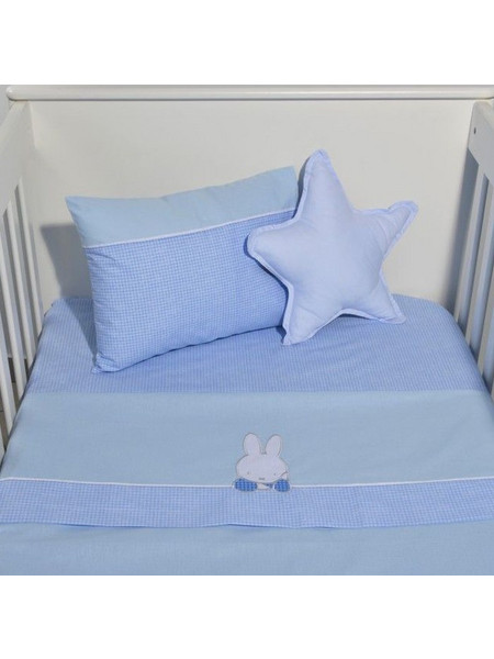 Miffy Σετ Βρεφικά Σεντόνια Κούνιας Βαμβακερά 110x165 Des 69 Blue
