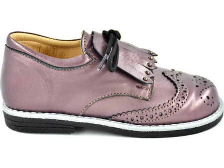 Oxfords παπούτσια για κορίτσι Platis δετά με κρόσσια σε δέρμα