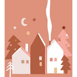Χαρτοπετσέτα από μπαμπού Winter houses 33 x 33 cm