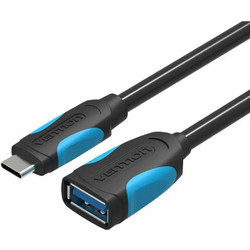 VENTION USB 3.0 A Female to Type-C Male OTG Cable 0.1M Black (VAS-A51-B010) (VENVAS-A51-B010)