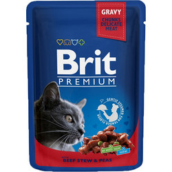 Brit Premium By Nature Adult with Beef Stew & Peas in Gravy 100gr