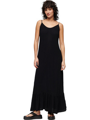 Superdry Maxi Καλοκαιρινό Καθημερινό Φόρεμα Μαύρο W8011673A-02A