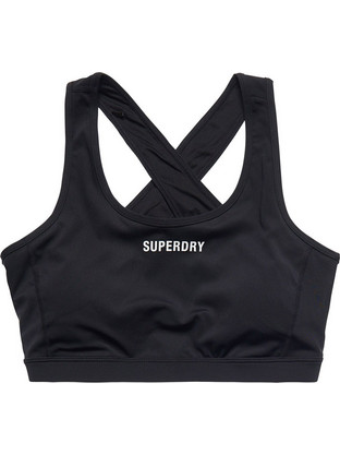 Superdry Sport Core Mid Impact Αθλητικό Μπουστάκι με Μέτρια Στήριξη & Αφαιρούμενη Ενίσχυση Μαύρο WS311411A-02A