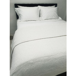Κουβέρτα Υφαντή ΚΟΜΒΟΣ Βαμβακερή Ινδίας White - White Μονή 170x250