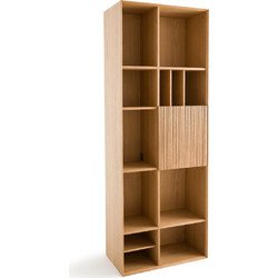 Βιβλιοθήκη από ξύλο δρυ με 1 πόρτα Μ40xΠ70xΥ190cm