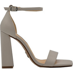 Steve Madden Airy Γυναικεία Πέδιλα Δερμάτινα Εκρού με Χοντρό Ψηλό Τακούνι SM19000021-287