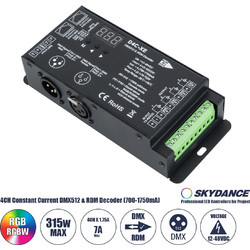 73147 D4C-XE SKYDANCE DC DMX512 Constant Current & RDM Decoder 4 Καναλιών DC 12-48V 4 x 1.75A 315W - Max 7A 315W - IP20 Π16.5 x Π7 x Υ3.7cm