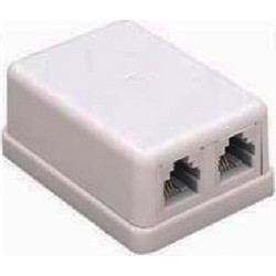 Πρίζα τηλεφώνου RJ11 - 2 x 6P4C διπλή blister 01-04-63M