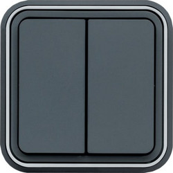 Cubyko διπλός Α/Ρ χωνευτός πλήρης IP55 γκρι - WNE040G