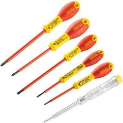 Stanley 0-65-441 - Kατσαβίδια Σετ 1000V 6T.(3T. Ίσια + 2T.P +1 Δοκιμαστικό)