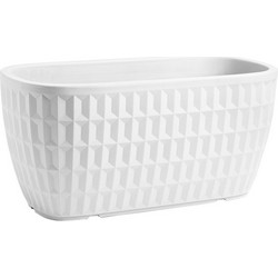 Γλάστρα πλαστική Rotational, σειρά Tyle, 70lt, 80x40xΥ37cm, άσπρη, VECA made in Italy (1 ΤΕΜ)