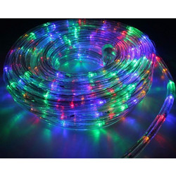 Χριστουγεννιάτικος Φωτοσωλήνας διάφανος RGB 30m με τροφοδοσία 220v 8 εναλλαγές φωτισμού