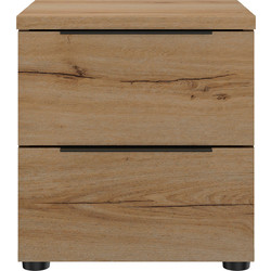 Lucian Κομοδίνο Με Δύο Συρτάρια 40x36x43εκ. Helvezia Oak